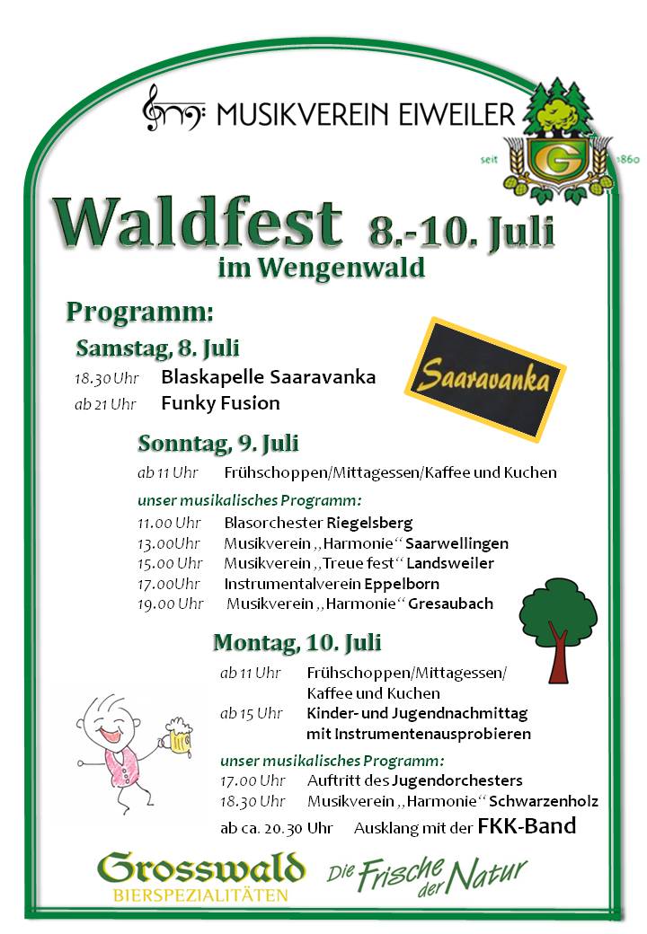 Plakat Waldfest 2023 mit Programm