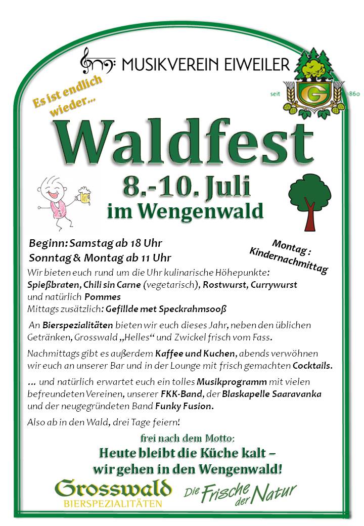 Plakat Waldfest 2023 ohne Programm